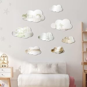 Incrizma 3D Acrylic Cloud Shape Mirror Wall Art Decor