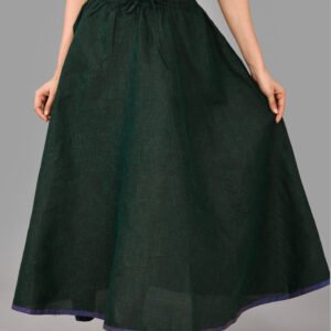 Black Plain Cotton Skirt Palazzo Pant