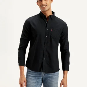 Men's Solid Black Shirt